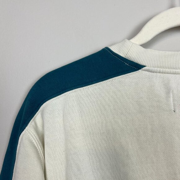 Billabong Wave Washed Crew Sweater Size Medium Men's Cream/Blue Excellent Cond. - Picture 4 of 6